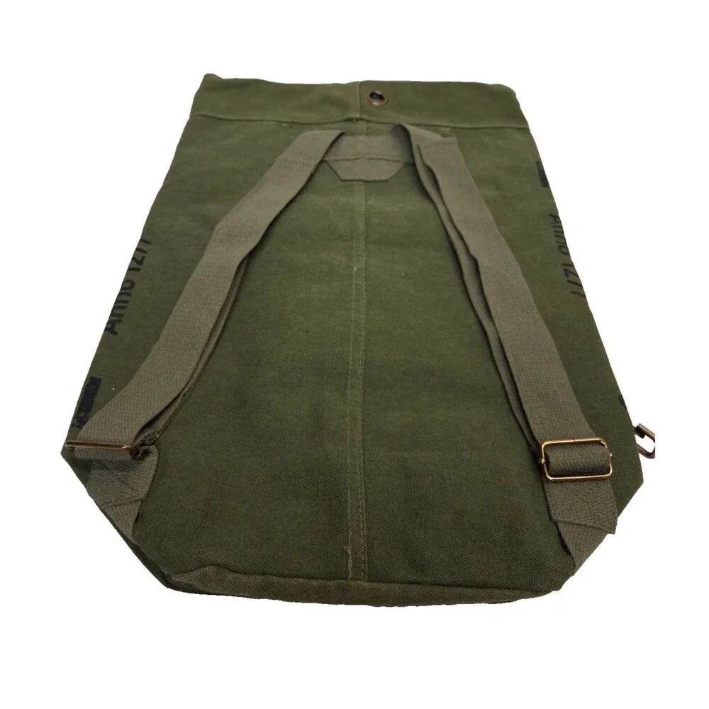 Kinderdirk NWT Canvas Army Green Logo Shoulder/ Backpack Duffel Sailor's Bag